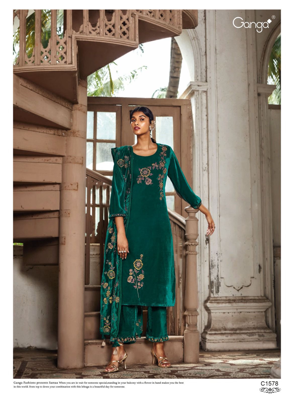 Samaa By Ganga Heavy Velvet Wedding Salwar Suits